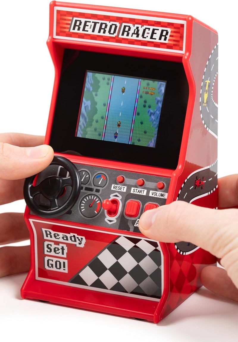 Thumbs Up Orb - Mini Arcade Racing Machine: Handheld Console with 30 Pre-Loaded 8-Bit Games, 2.4" LCD Screen, Steering Wheel, Gear Stick, Control Buttons, Games Console - Image 1